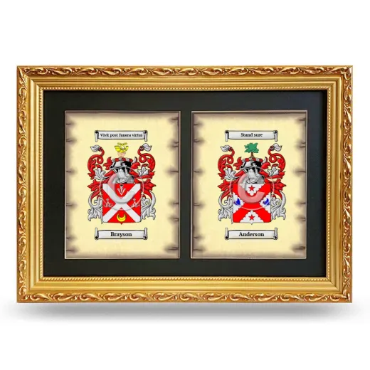 Double Coat of Arms Framed - Gold