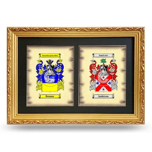 Double Coat of Arms Framed - Gold