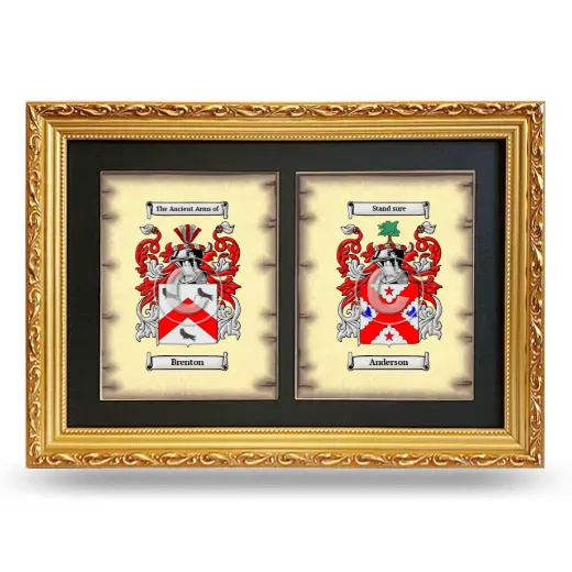 Double Coat of Arms Framed - Gold