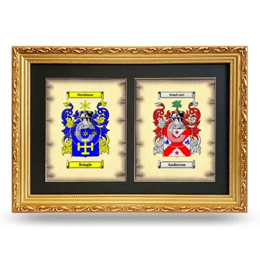 Double Coat of Arms Framed - Gold