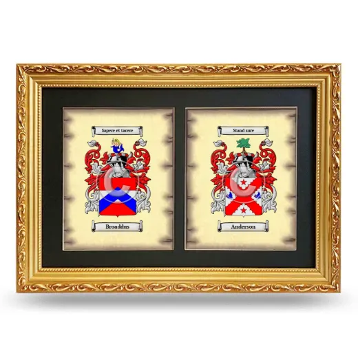 Double Coat of Arms Framed - Gold