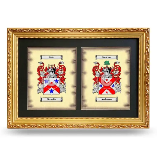 Double Coat of Arms Framed - Gold