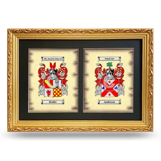 Double Coat of Arms Framed - Gold
