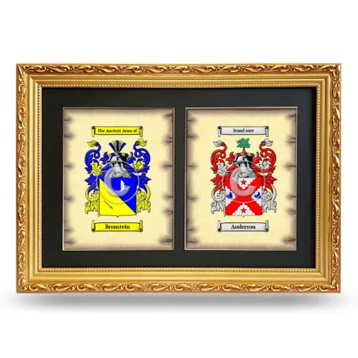 Double Coat of Arms Framed - Gold