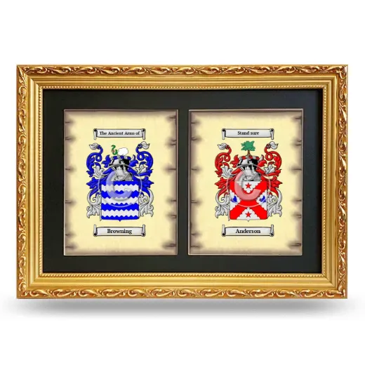 Double Coat of Arms Framed - Gold