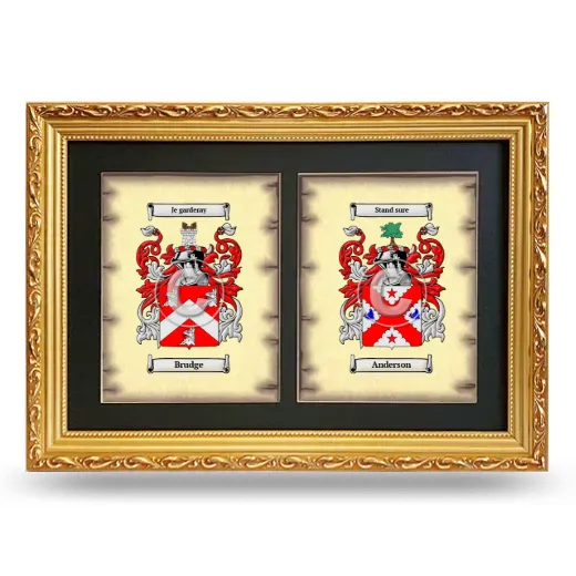 Double Coat of Arms Framed - Gold