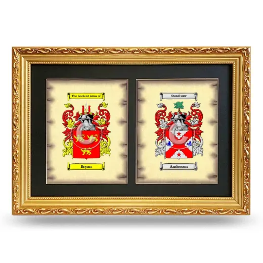Double Coat of Arms Framed - Gold