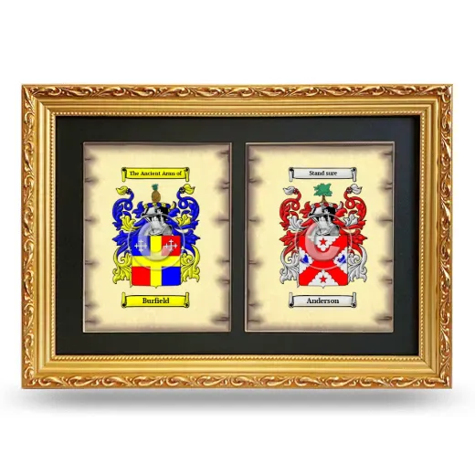 Double Coat of Arms Framed - Gold