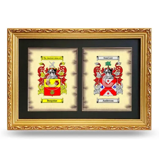 Double Coat of Arms Framed - Gold