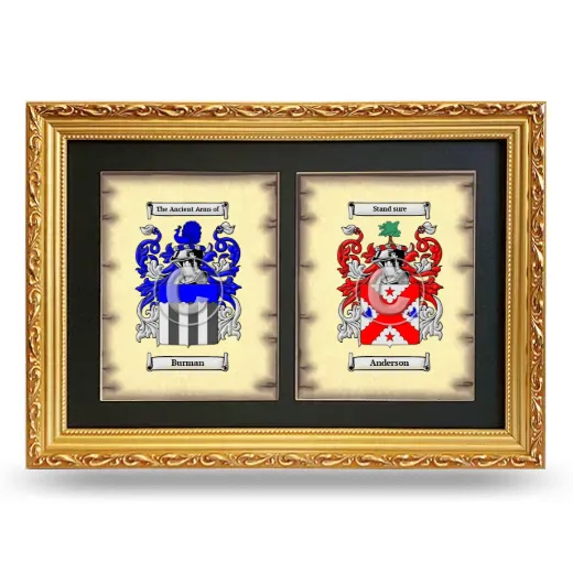 Double Coat of Arms Framed - Gold