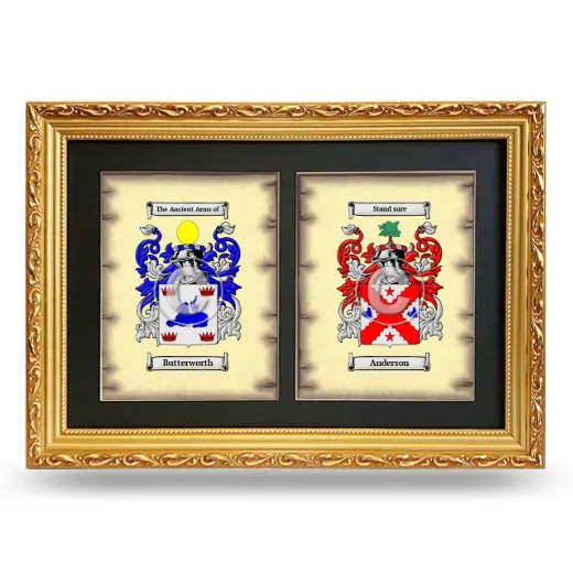 Double Coat of Arms Framed - Gold