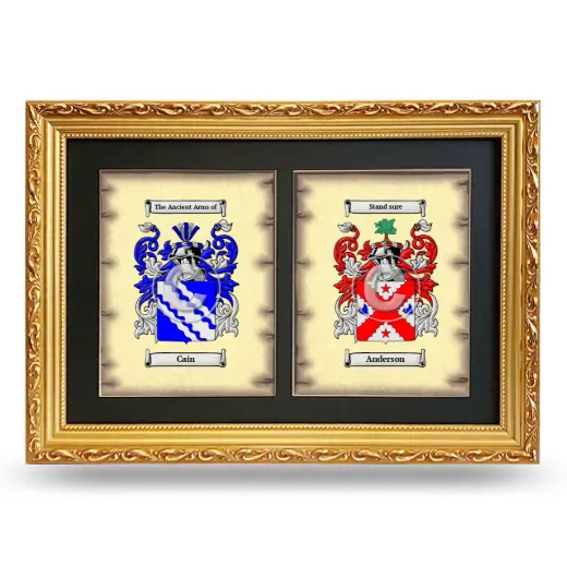 Double Coat of Arms Framed - Gold