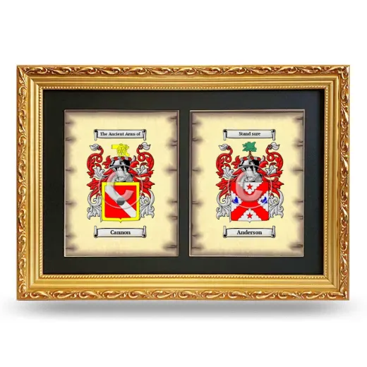 Double Coat of Arms Framed - Gold
