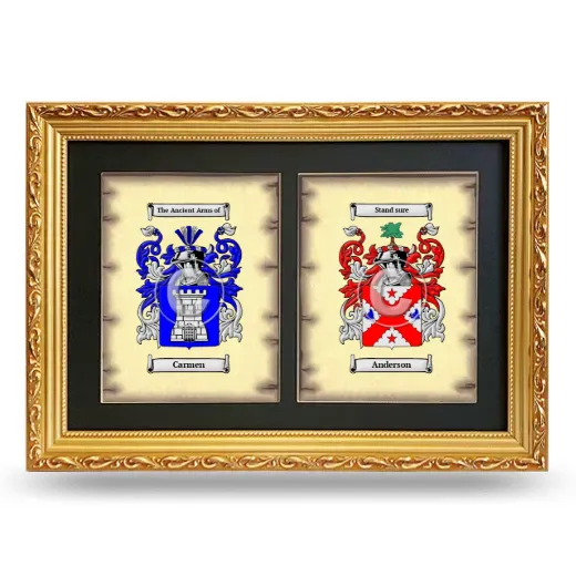 Double Coat of Arms Framed - Gold