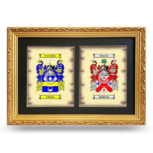 Double Coat of Arms Framed - Gold