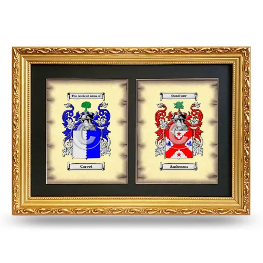 Double Coat of Arms Framed - Gold