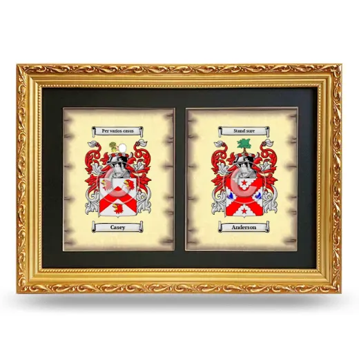 Double Coat of Arms Framed - Gold