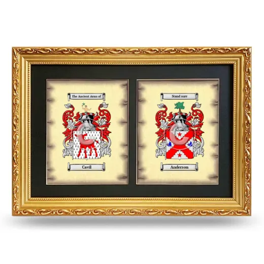Double Coat of Arms Framed - Gold