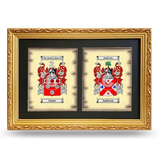 Double Coat of Arms Framed - Gold