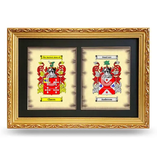 Double Coat of Arms Framed - Gold