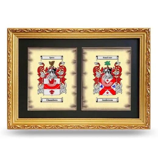 Double Coat of Arms Framed - Gold