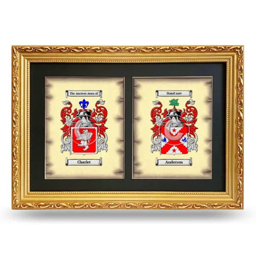 Double Coat of Arms Framed - Gold