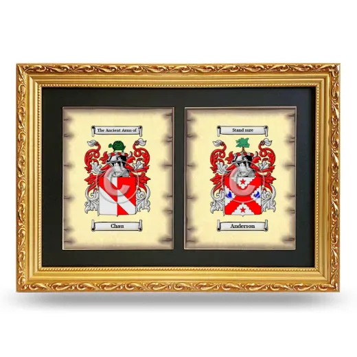 Double Coat of Arms Framed - Gold