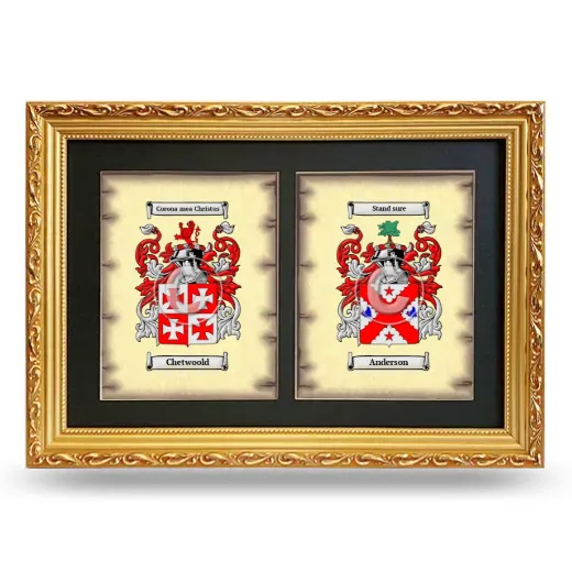 Double Coat of Arms Framed - Gold