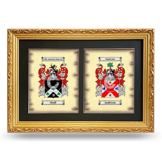 Double Coat of Arms Framed - Gold
