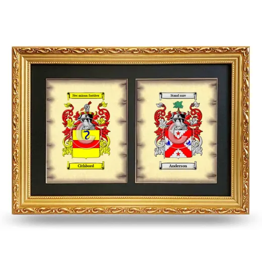 Double Coat of Arms Framed - Gold