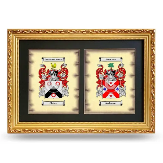 Double Coat of Arms Framed - Gold