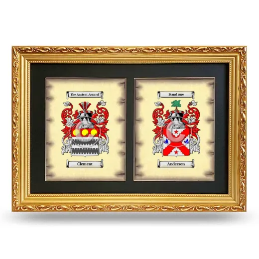 Double Coat of Arms Framed - Gold