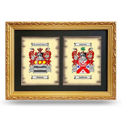 Double Coat of Arms Framed - Gold