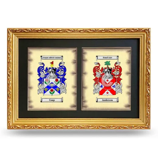 Double Coat of Arms Framed - Gold