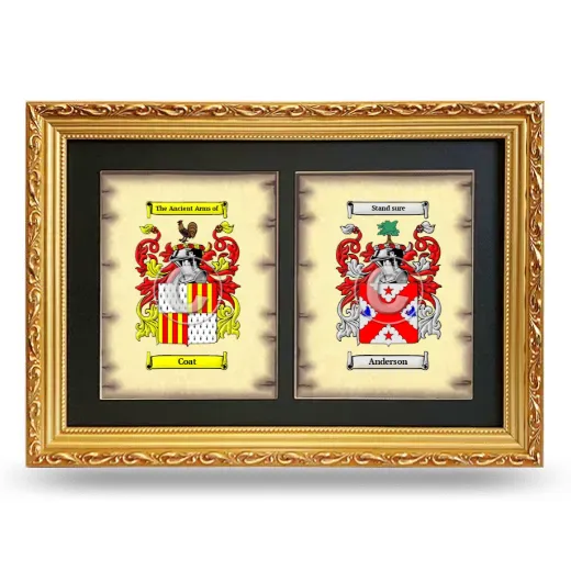 Double Coat of Arms Framed - Gold