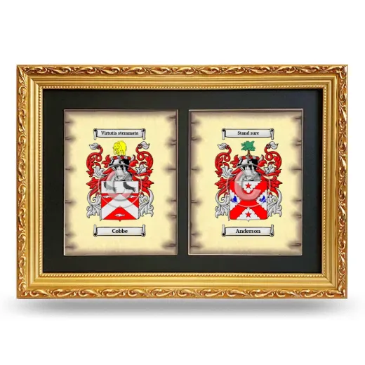 Double Coat of Arms Framed - Gold