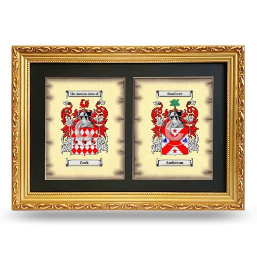 Double Coat of Arms Framed - Gold