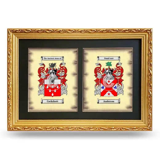Double Coat of Arms Framed - Gold