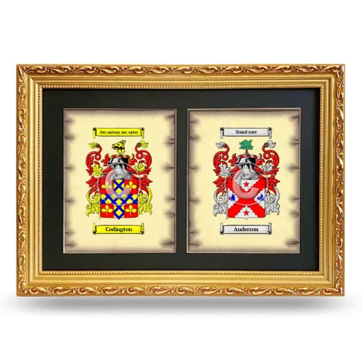 Double Coat of Arms Framed - Gold