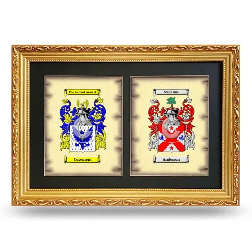 Double Coat of Arms Framed - Gold