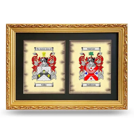 Double Coat of Arms Framed - Gold