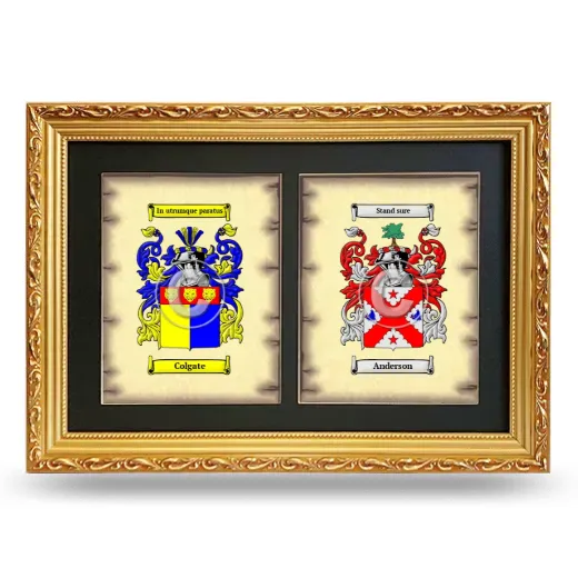 Double Coat of Arms Framed - Gold