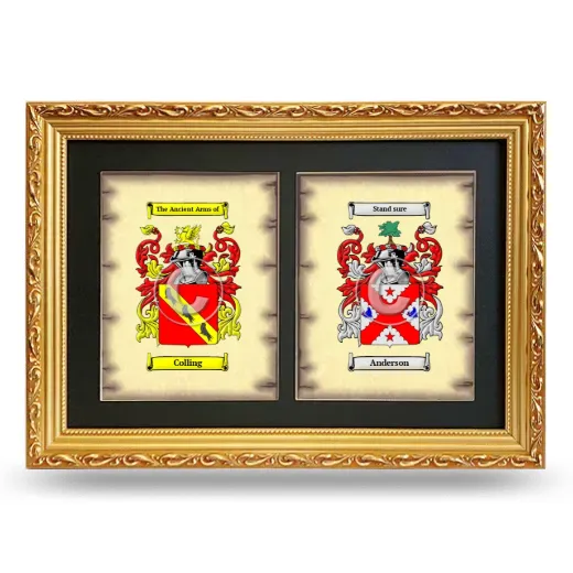 Double Coat of Arms Framed - Gold