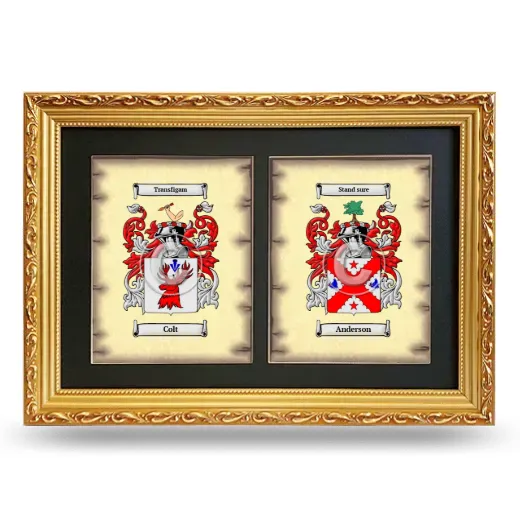 Double Coat of Arms Framed - Gold