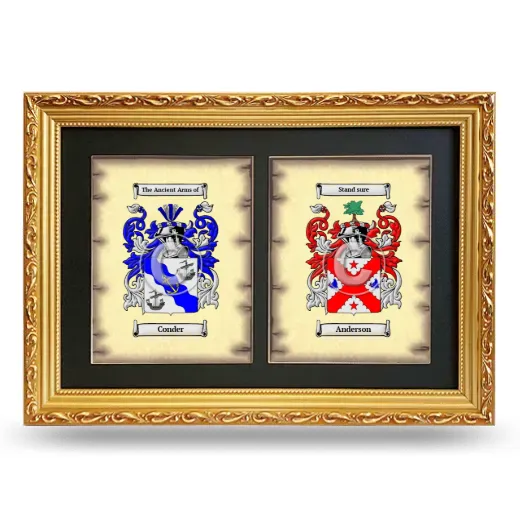 Double Coat of Arms Framed - Gold