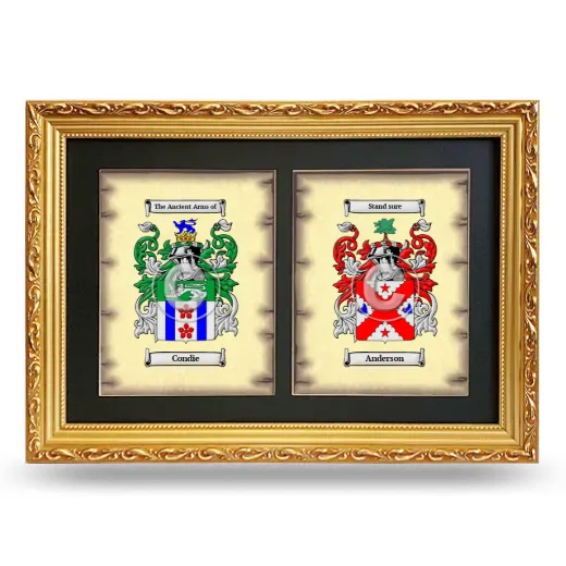 Double Coat of Arms Framed - Gold