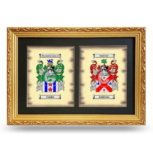 Double Coat of Arms Framed - Gold