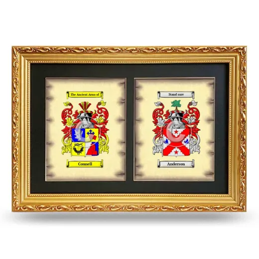 Double Coat of Arms Framed - Gold