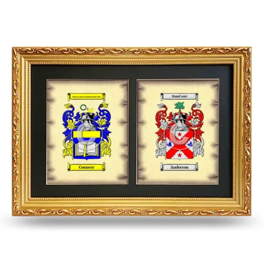 Double Coat of Arms Framed - Gold