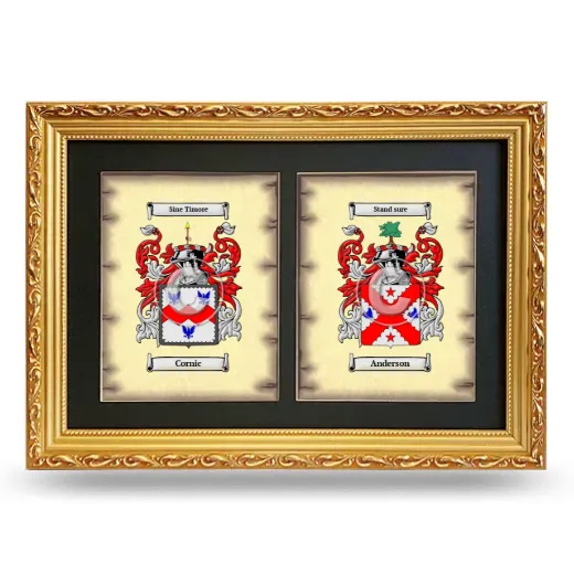 Double Coat of Arms Framed - Gold